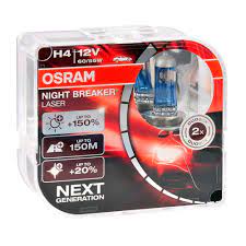 Автолампы H4 "Osram", Night Breaker Laser, +150%, 12V, 60/55W, 3900K