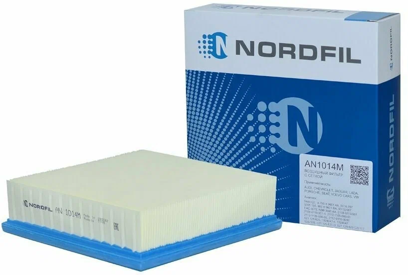 Фильтр воздушный ВАЗ инжектор "NORDFIL" с метал. сеткой