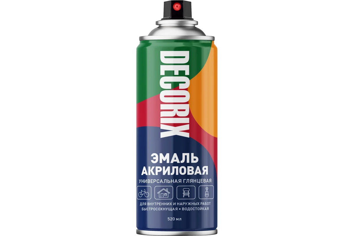 Краска универсальная "Decorix", огненно-красная, спрей, 520мл
