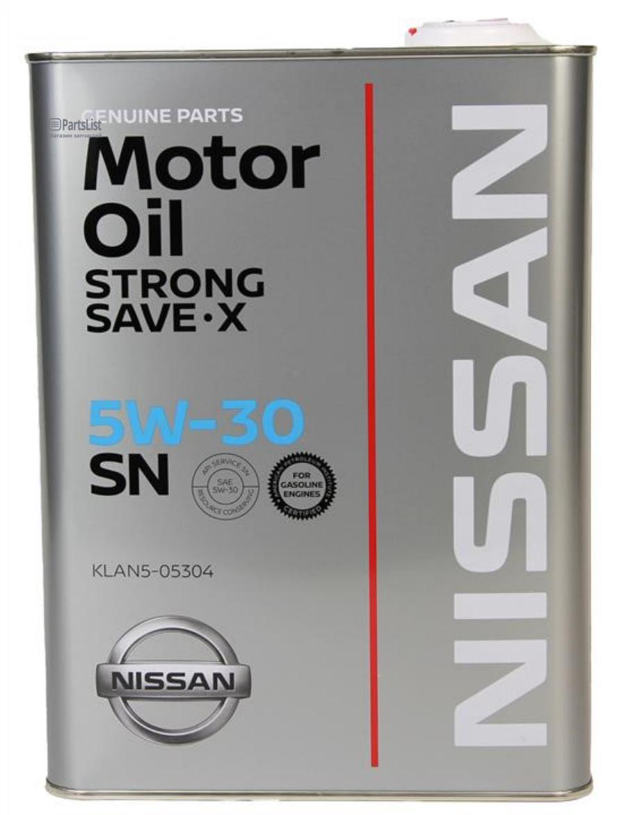 Масло моторное синтетическое Nissan 5W30 SN STRONG SAVE X, GF-5 JP 4л