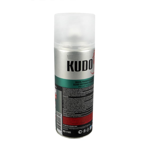Краска универсальная "KUDO", белая матовая, спрей, 520мл