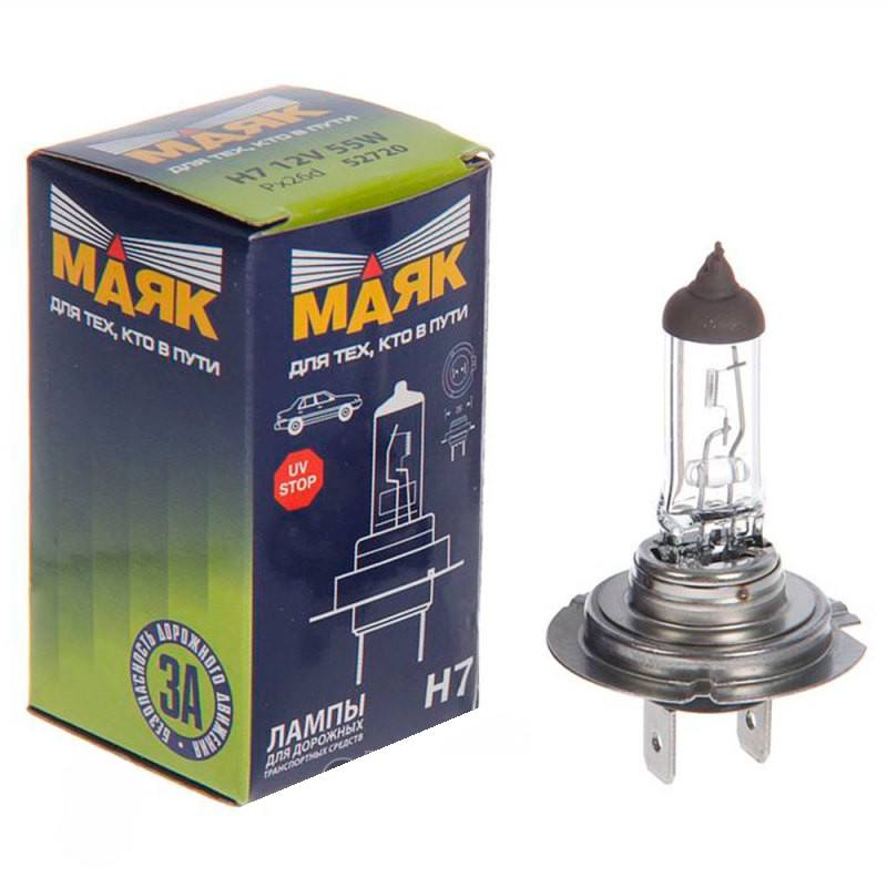 Автолампа H7 "Маяк", 12V, 55W