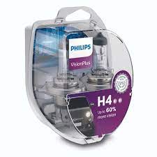 Автолампы H4 "Philips" Vision Plus, +60%, 12V, 60/55W, 3250K