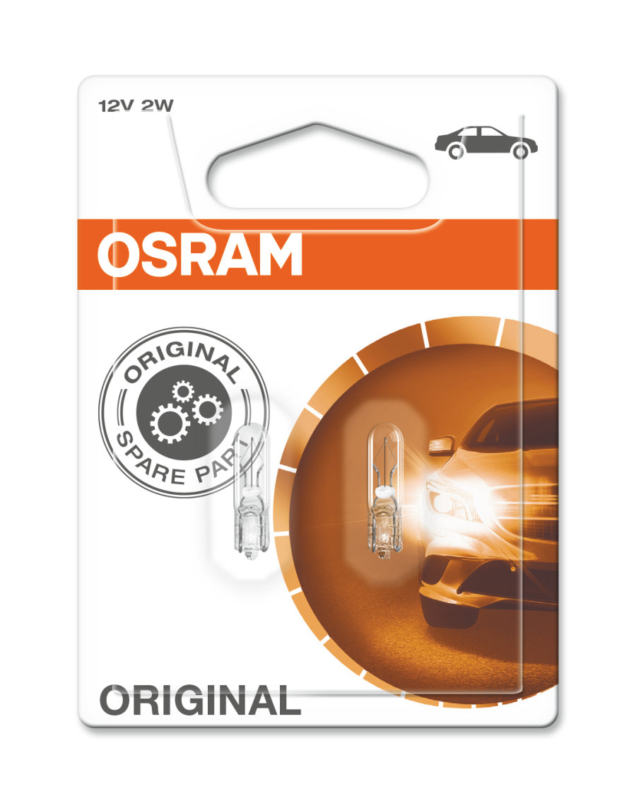 Автолампа в панель W2,3W "Osram", Original, 12V, 2W