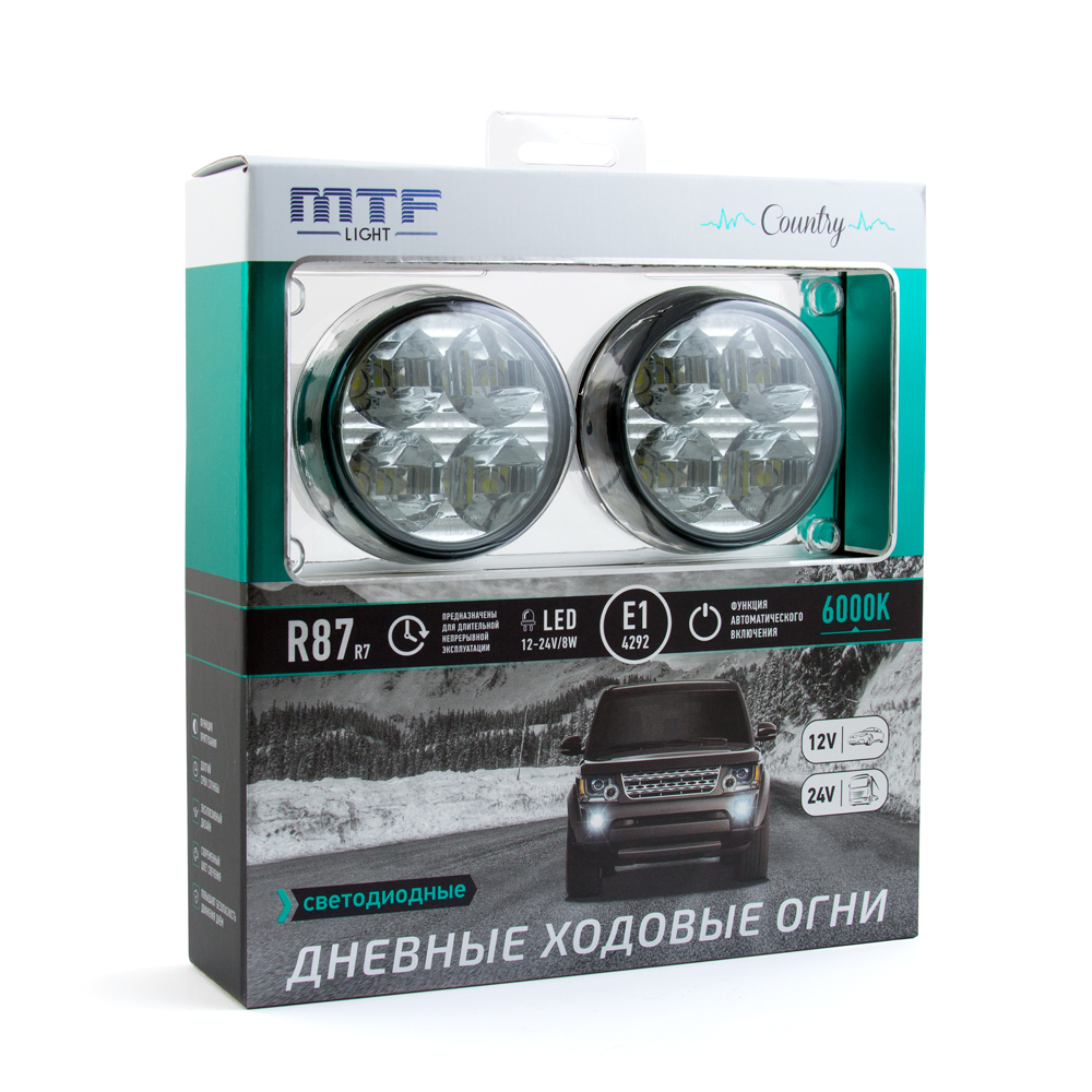 Дневные ходовые огни "MTF", COUNTRY, LED, 12-24V, 8W, 6000K