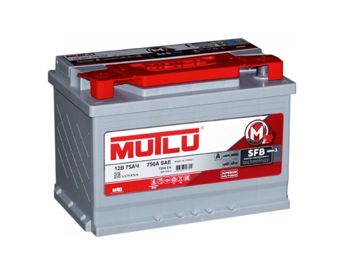 АКБ 75 а/ч "Mutlu" Calcium Silver, 720А, обратная полярность