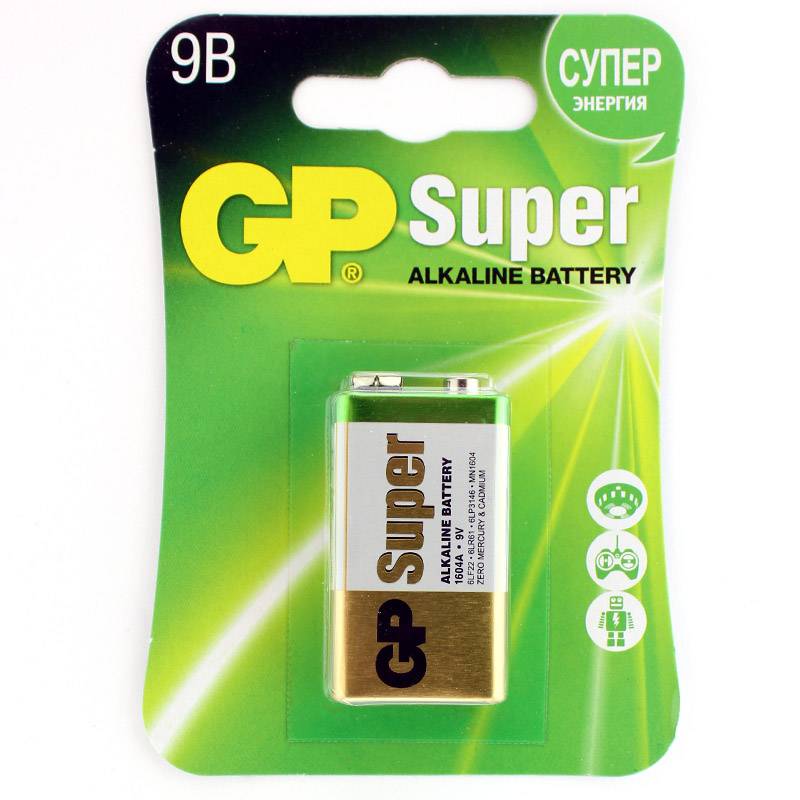 Батарейка 6LR61/522 "GP", 9V