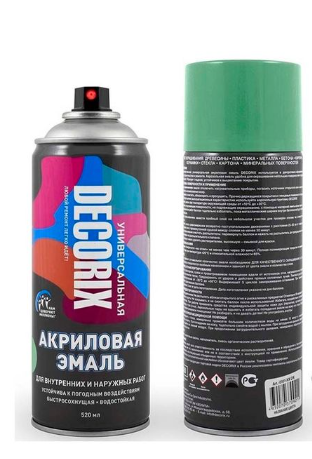 Краска универсальная "Decorix", светло-салатовая, спрей, 520мл