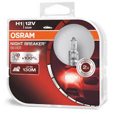 Автолампы H1 "Osram", Night Breaker Silver, +100%, 12V, 55W, 3200K