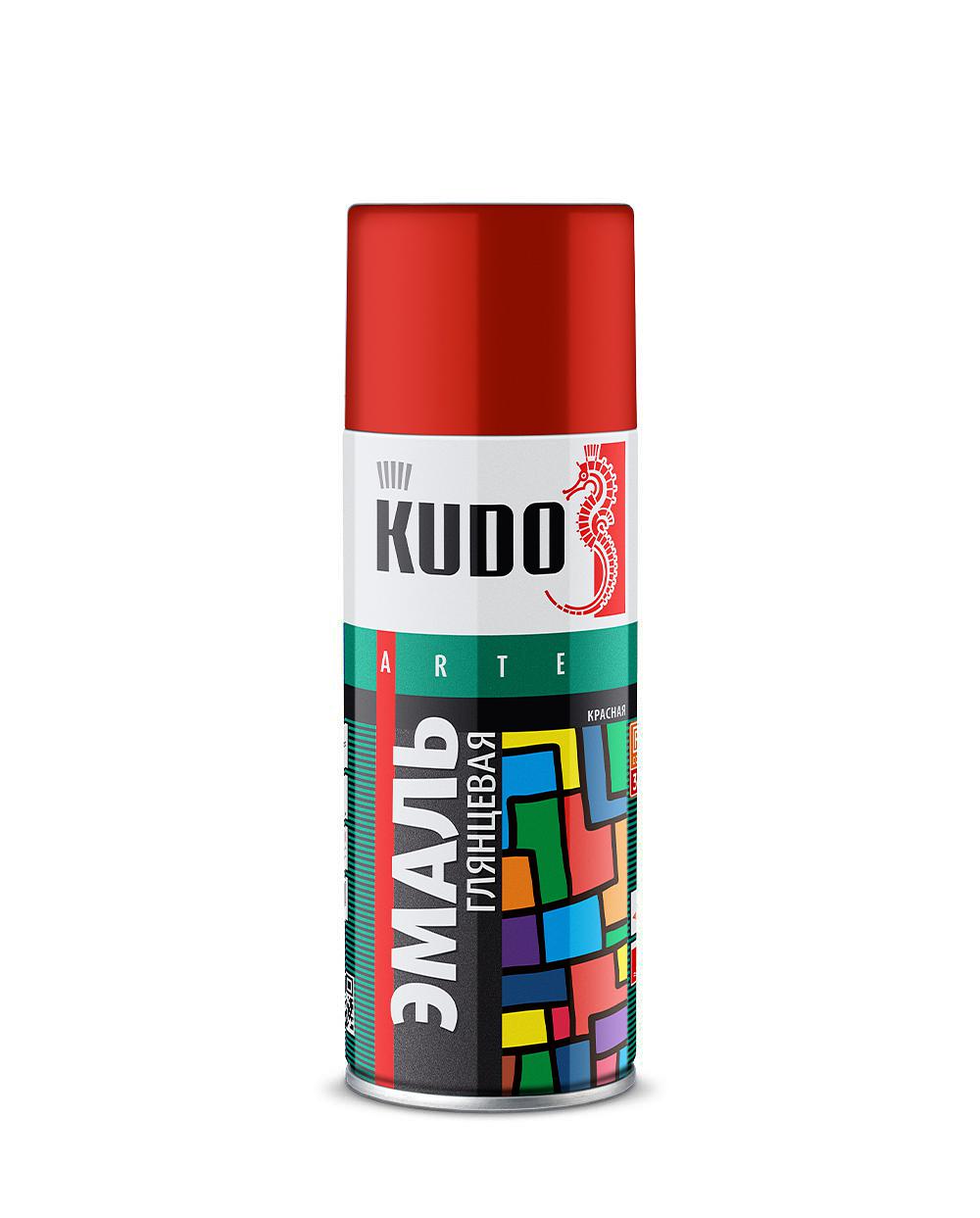 Краска универсальная "KUDO", красная, спрей, 520мл