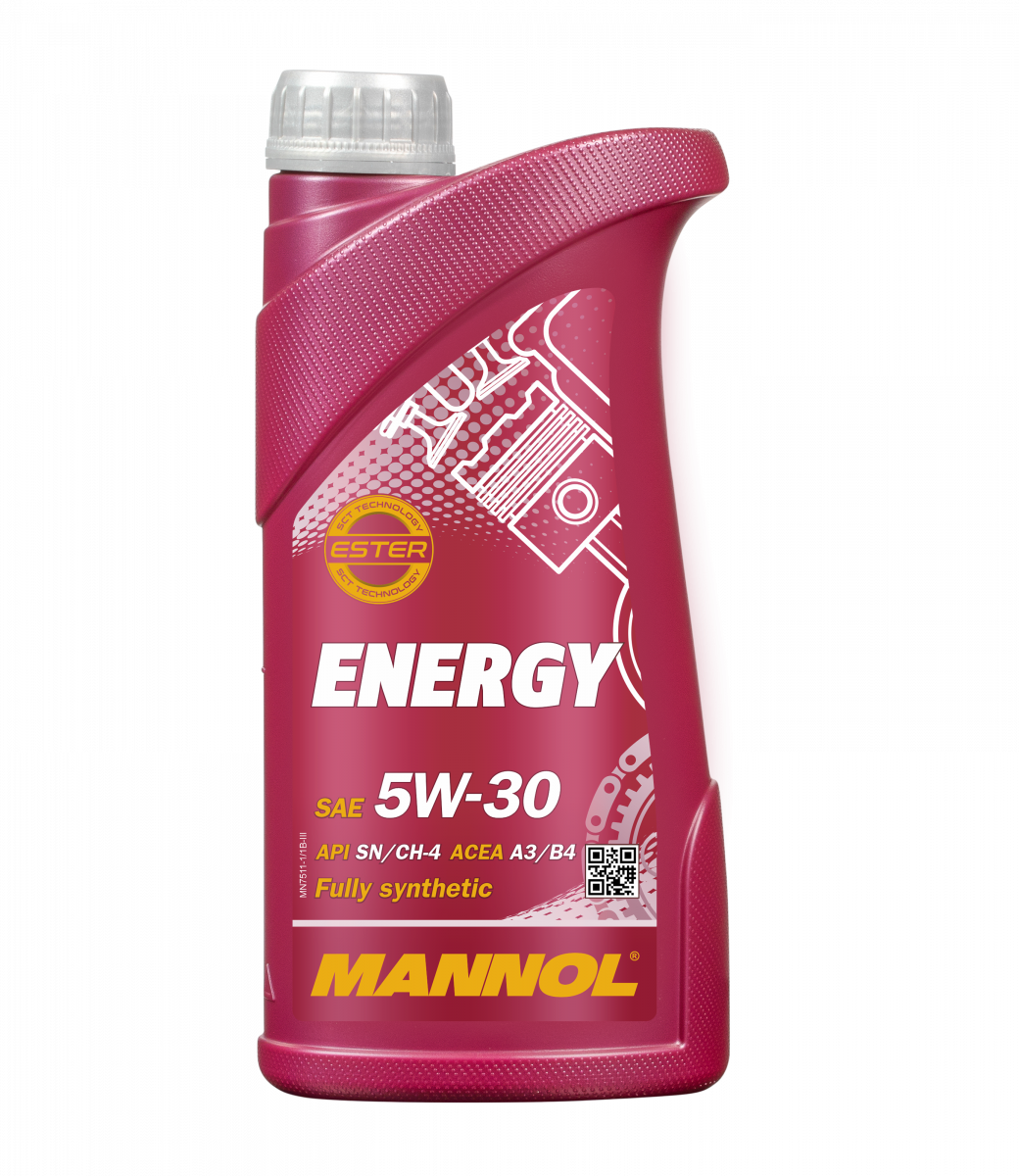Масло моторное Mannol Energy, 5w30, SL, синтетика, 1л