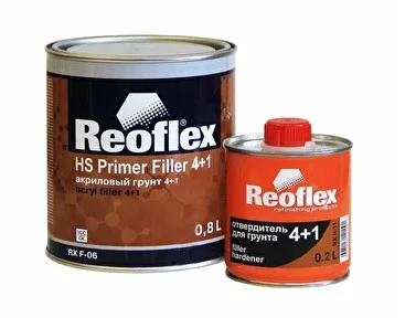 Грунт "Reoflex" 4+1 2К HS Primer Filler, серый, с отвердителем, 0,8л