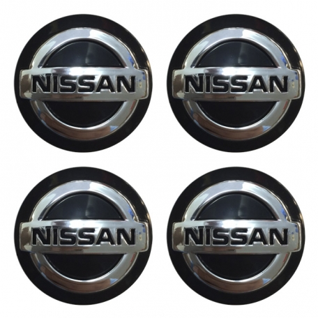 Наклейки на диски Nissan, 60 мм, хром