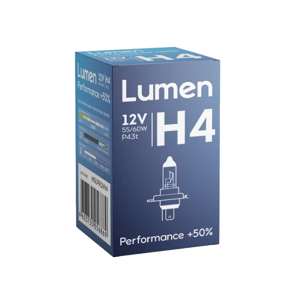 Автолампа H4 Lumen Performance +50% 12V-55W