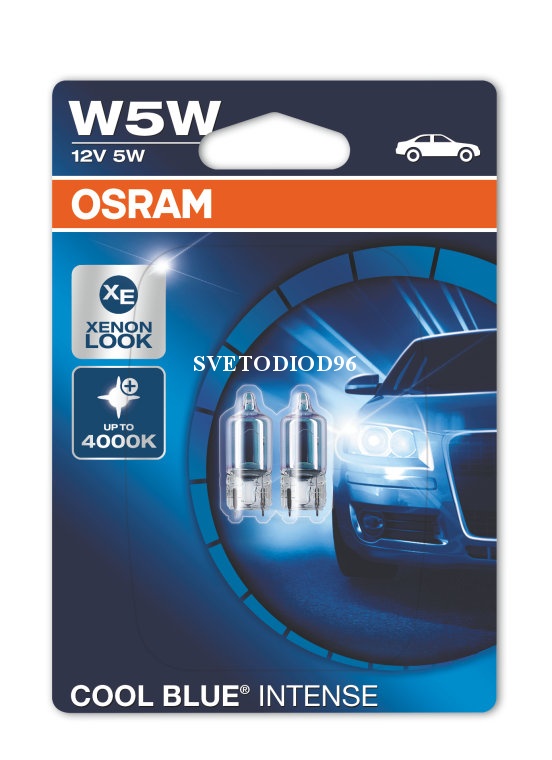 Автолампы W5W "Osram" COOL BLUE INTENSE, 4000K