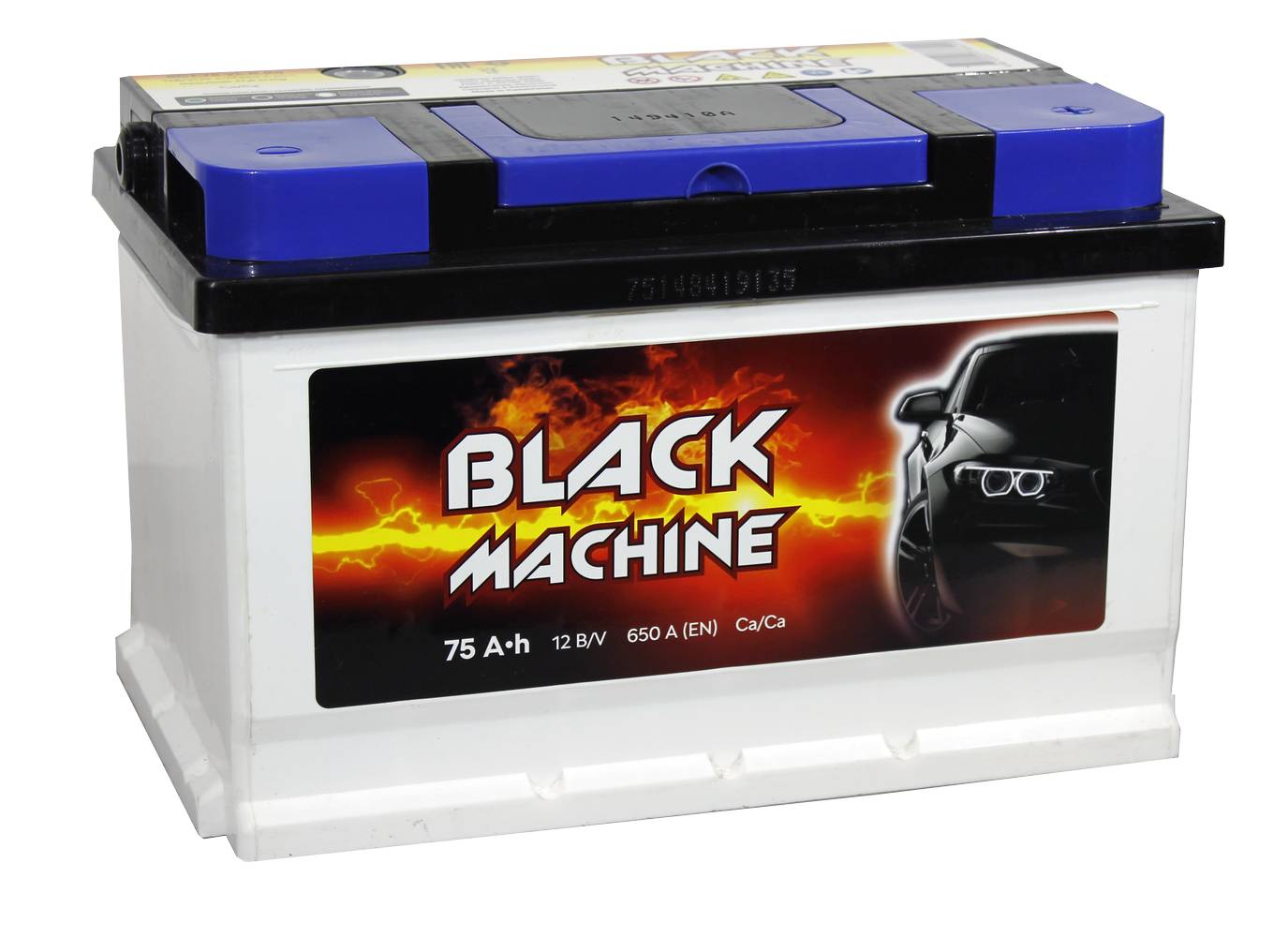 АКБ 75 а/ч "Black Machine", 650A, обратная полярность, низкий