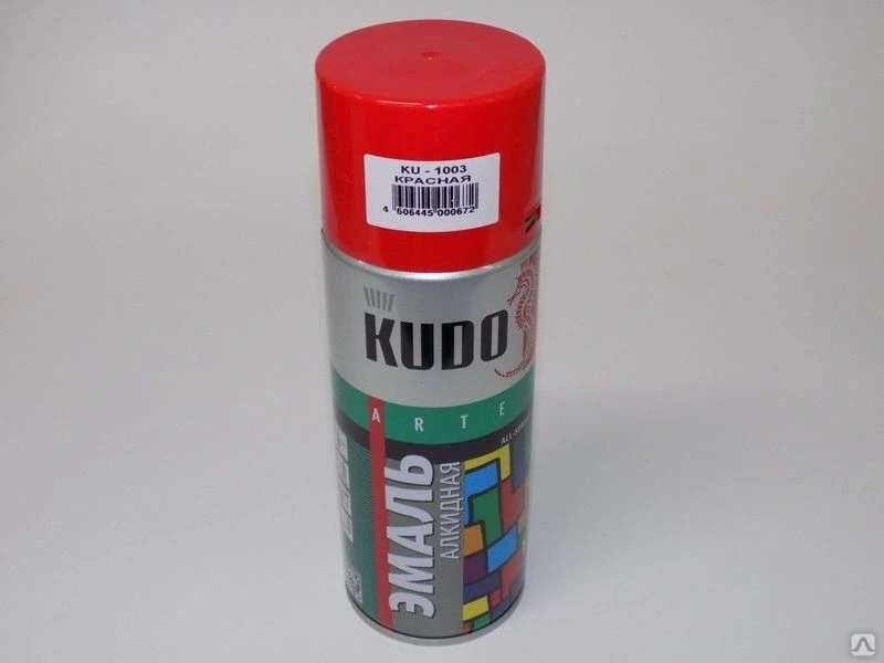 Краска универсальная "KUDO", красная, спрей, 520мл
