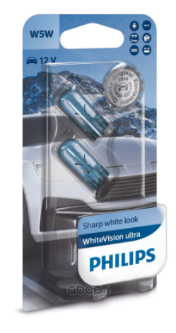 Автолампы W5W "Philips" White Vision, 4200K, 12V, бесцокольные