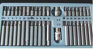 Набор бит (40 предметов) 12 торкс, сплин, шестигранники (в металле) Сервис ключ 76450