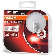 Автолампы H11 "Osram", Night Breaker Silver, +100%, 12V, 55W, 3200K