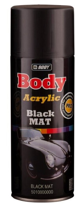 Краска "Body" BLACK SEMIGLOSS, черная, матовая, 400мл