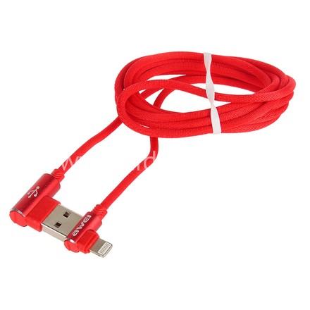 Кабель USB -Type-C "Awei", 1,5м, 2.4A, текстильный, красный