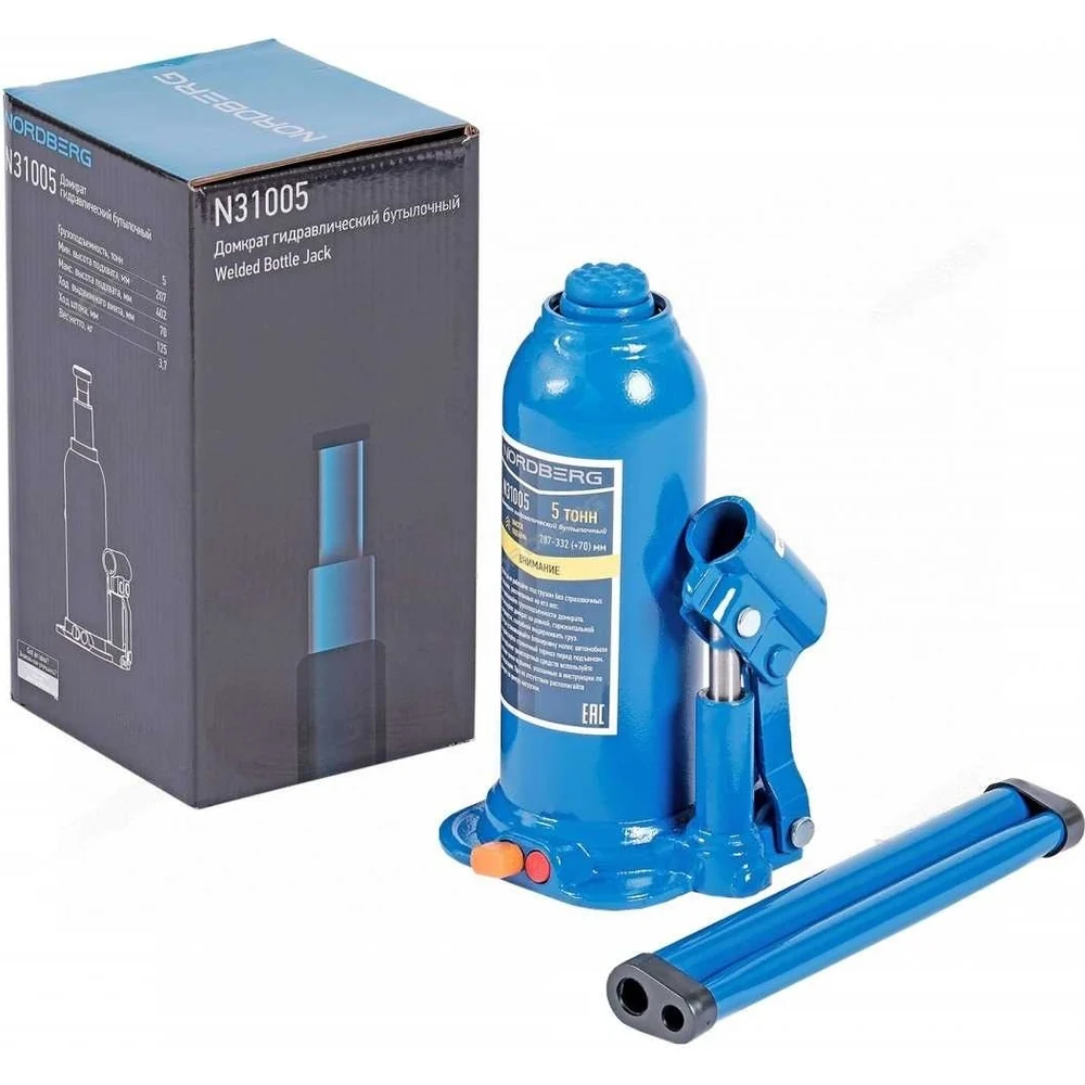 Домкрат гидравлический бутылочный "Nordberg", 5т.