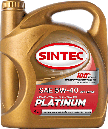 Масло моторное Sintec Platinum, 5W40, SN/CF, GF-5 синтетика 4л.