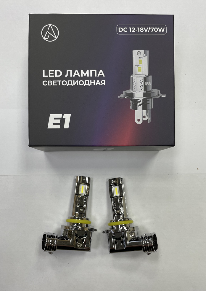 Комплект светодиодных ламп HB4, E1-9006, Compakt, 12-18V, 35W, 6000K, 3800LM