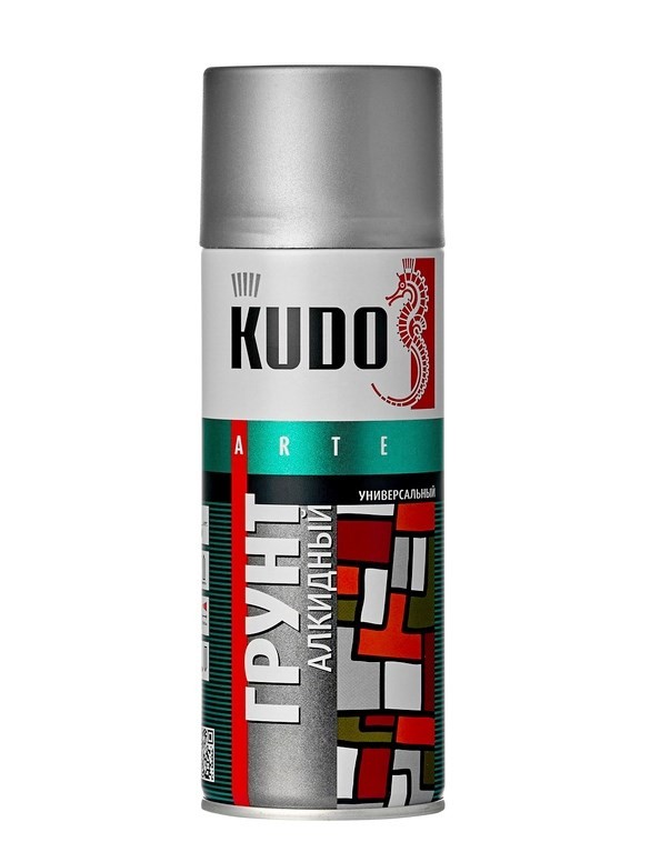 Краска универсальная "KUDO", серая, спрей, 520мл