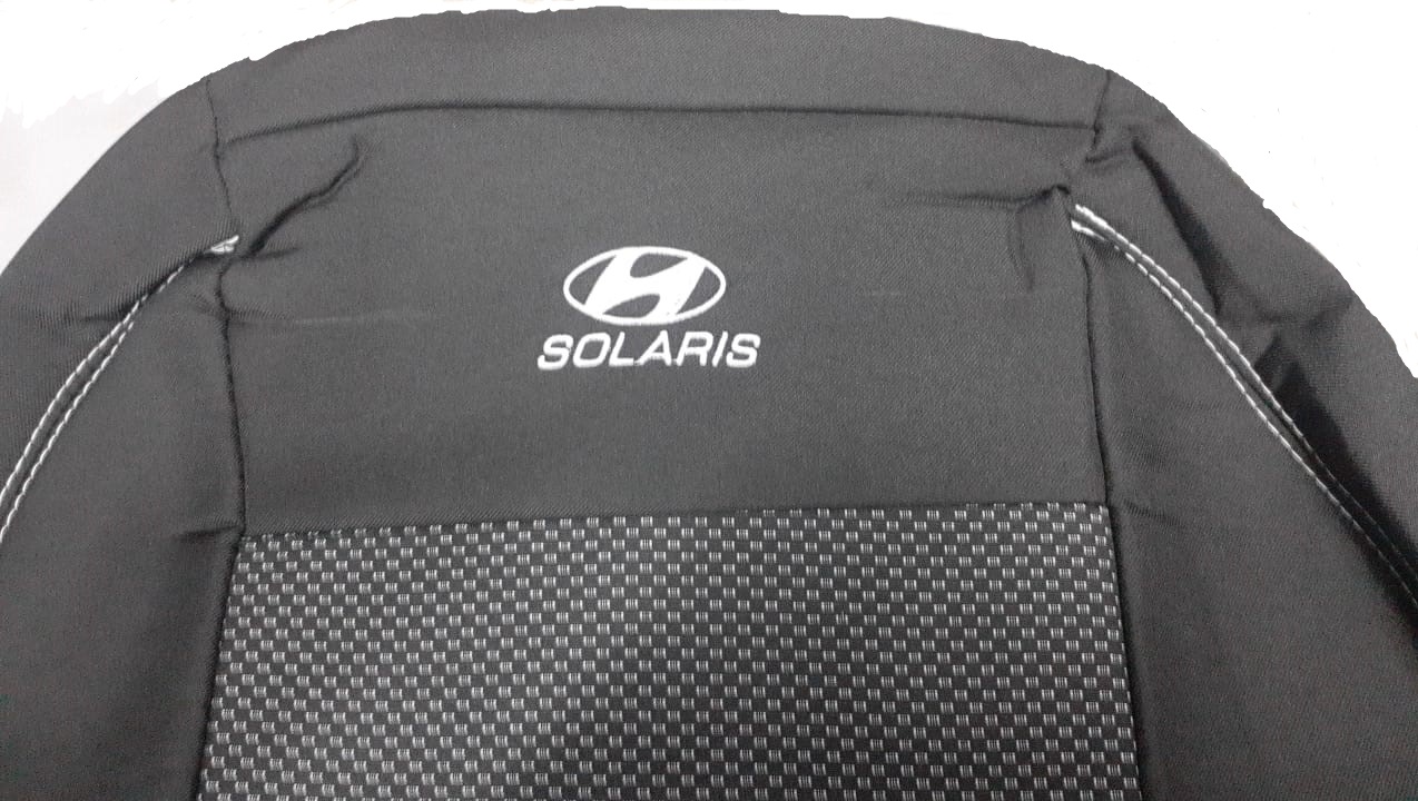 Чехлы Hyundai Solaris 10-17, Жаккард "Real", низ литой, верх 1/2