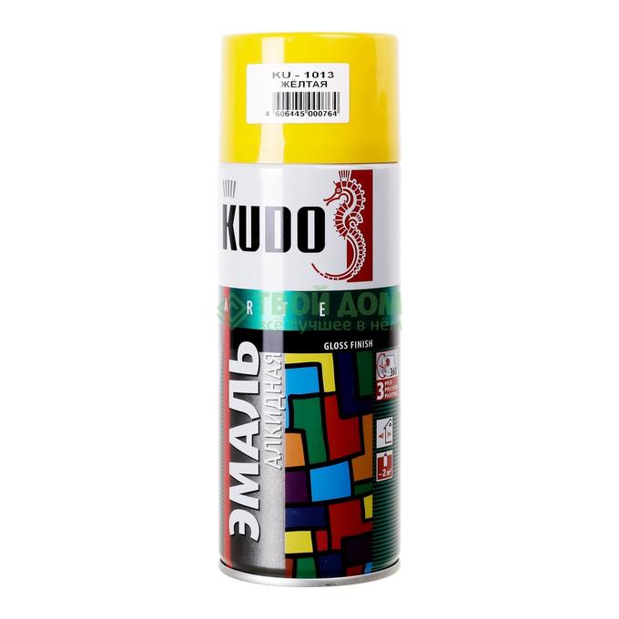 Краска универсальная "KUDO", желтая, спрей, 520мл