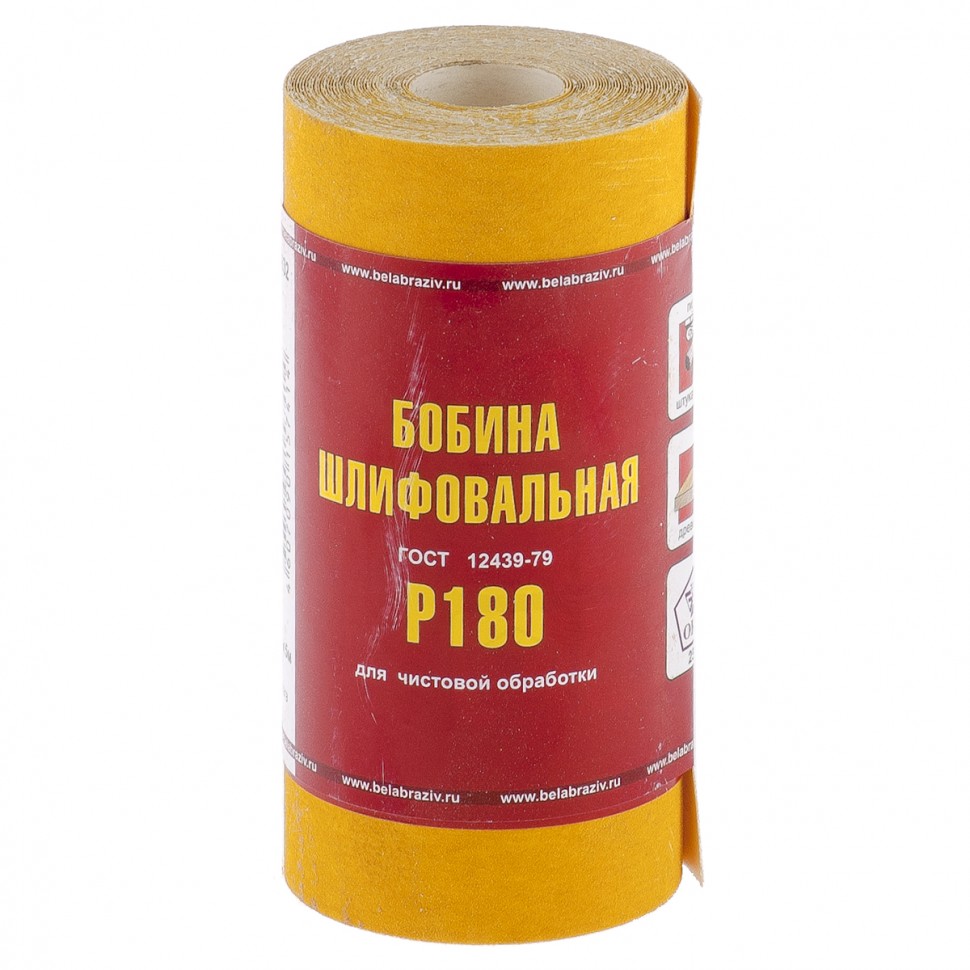 Наждачка на бумажной основе LP41C P180, мини-рулон, 100мм х 5м (БАЗ), Россия