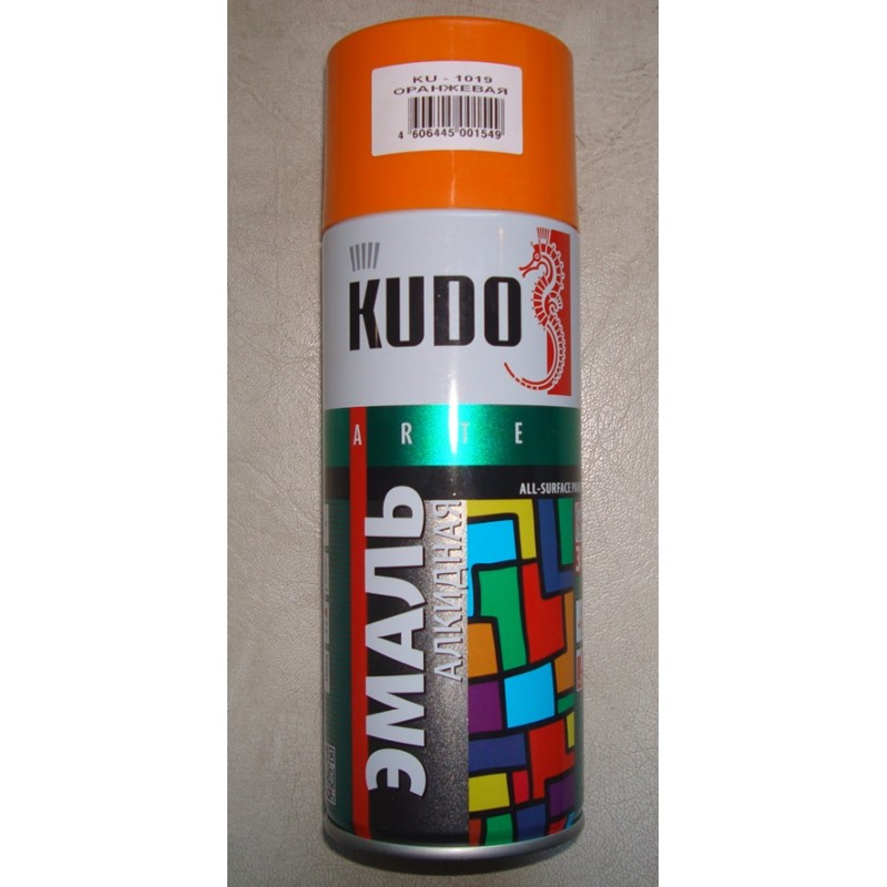 Краска универсальная "KUDO", оранжевая, спрей,520мл