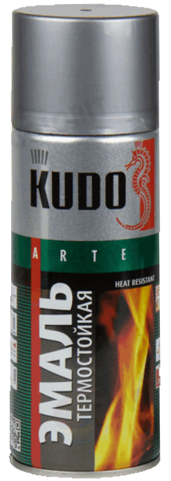 Краска "KUDO" термостойкая, серебро