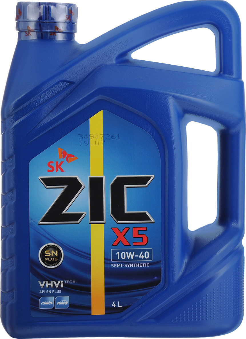 Масло моторное Zic X5, 10W40, полусинтетика, 4л