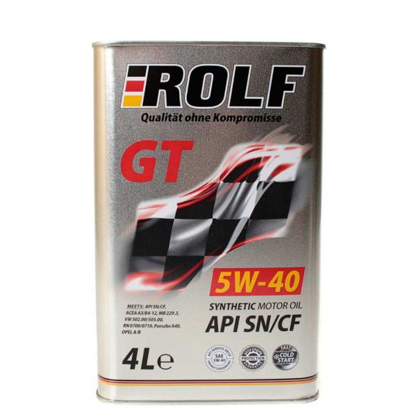 Масло моторное Rolf GT 5W40, SN/CF, синтетика, 4л