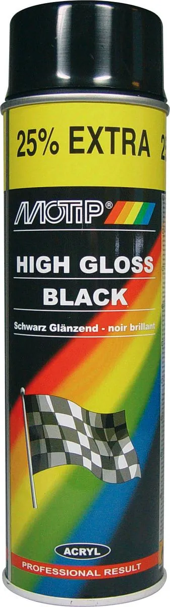 Краска "Motip", черная глянцевая, 500мл
